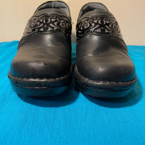 Ariat Tambour Womens Black Leather Slip-On Clogs with Laser Cut Detail Size 7 US - Picture 8 of 11